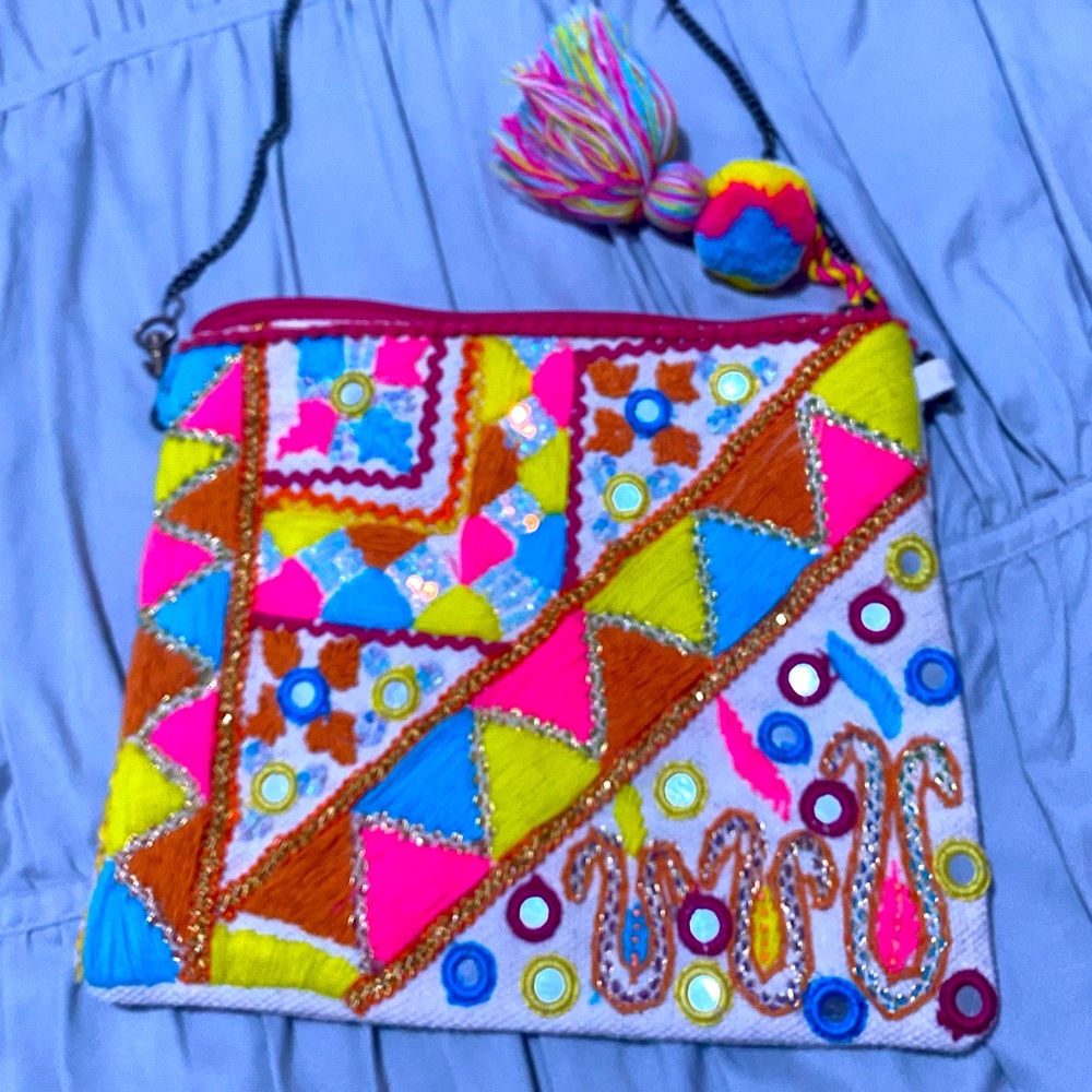 Multicolored Purse with chain strap